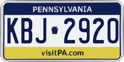 PA license plate KBJ2920