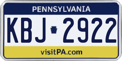 PA license plate KBJ2922