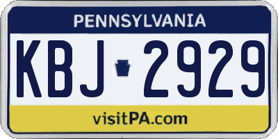 PA license plate KBJ2929