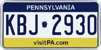 PA license plate KBJ2930