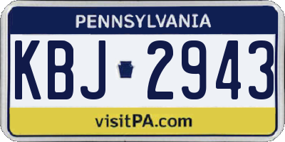 PA license plate KBJ2943