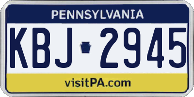 PA license plate KBJ2945