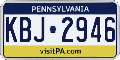 PA license plate KBJ2946