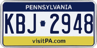 PA license plate KBJ2948