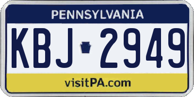 PA license plate KBJ2949
