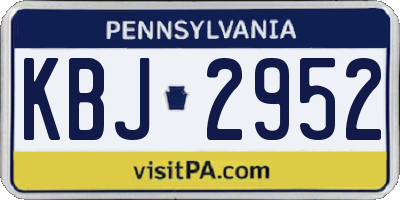 PA license plate KBJ2952