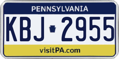 PA license plate KBJ2955