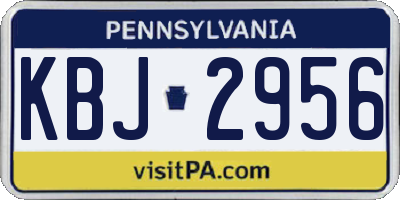 PA license plate KBJ2956