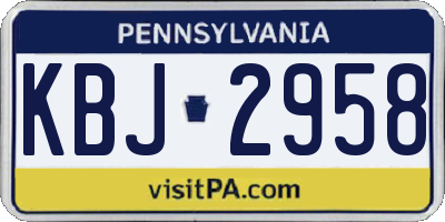 PA license plate KBJ2958