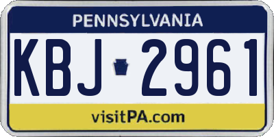 PA license plate KBJ2961
