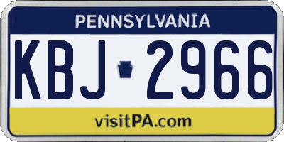 PA license plate KBJ2966