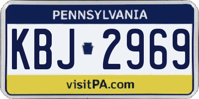 PA license plate KBJ2969