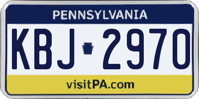 PA license plate KBJ2970