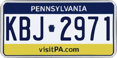 PA license plate KBJ2971