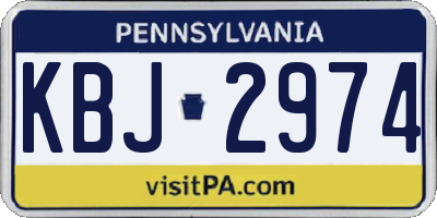 PA license plate KBJ2974
