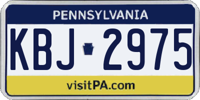PA license plate KBJ2975
