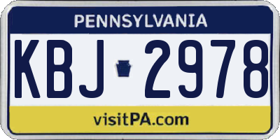 PA license plate KBJ2978