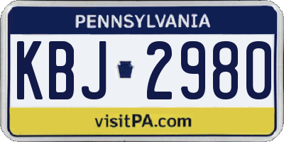 PA license plate KBJ2980