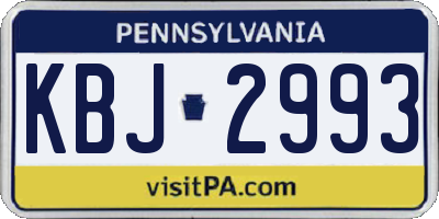 PA license plate KBJ2993