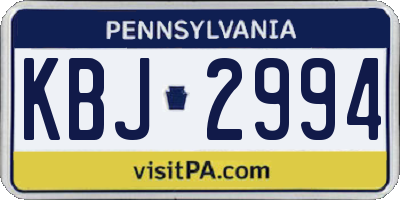 PA license plate KBJ2994