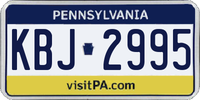 PA license plate KBJ2995