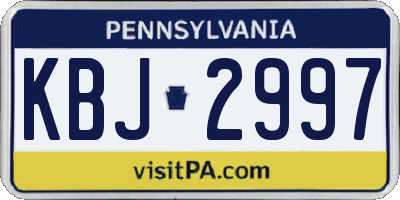 PA license plate KBJ2997