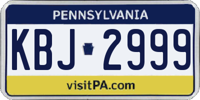 PA license plate KBJ2999