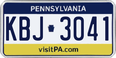 PA license plate KBJ3041