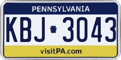 PA license plate KBJ3043