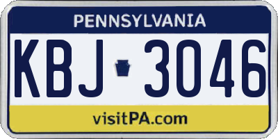 PA license plate KBJ3046