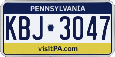 PA license plate KBJ3047