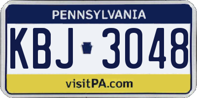 PA license plate KBJ3048