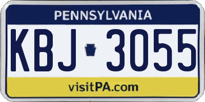 PA license plate KBJ3055