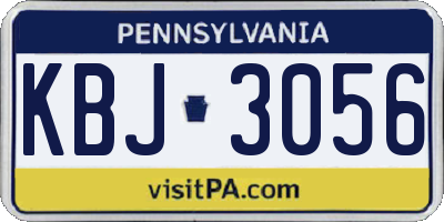 PA license plate KBJ3056