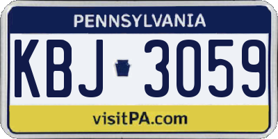 PA license plate KBJ3059