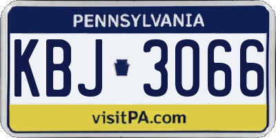 PA license plate KBJ3066