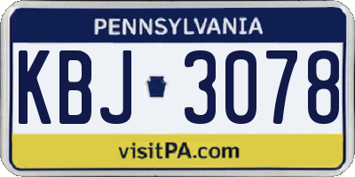PA license plate KBJ3078