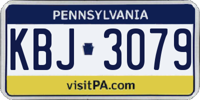 PA license plate KBJ3079