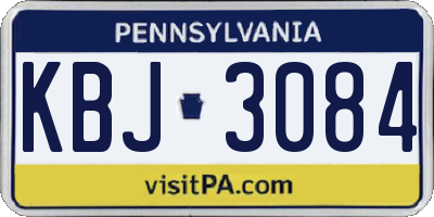 PA license plate KBJ3084