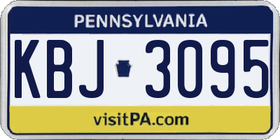 PA license plate KBJ3095