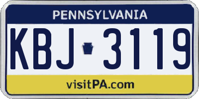 PA license plate KBJ3119