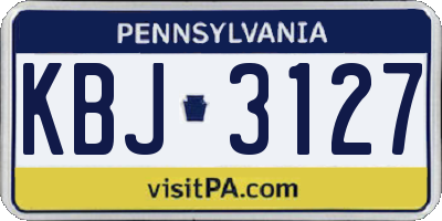 PA license plate KBJ3127