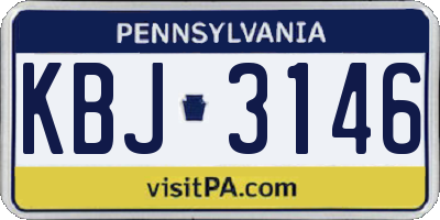 PA license plate KBJ3146