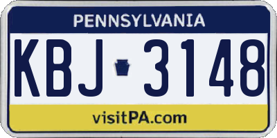 PA license plate KBJ3148