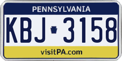 PA license plate KBJ3158