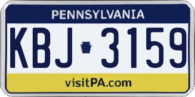 PA license plate KBJ3159