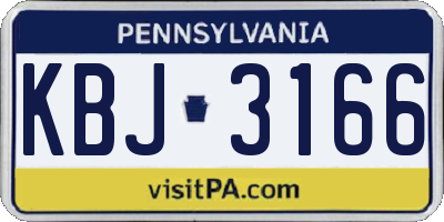 PA license plate KBJ3166