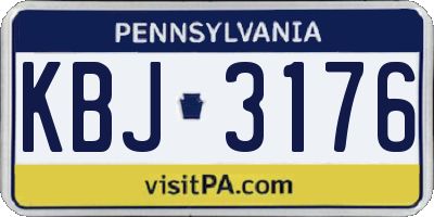 PA license plate KBJ3176