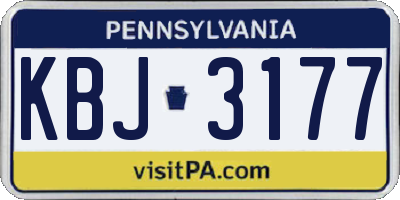 PA license plate KBJ3177