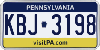 PA license plate KBJ3198